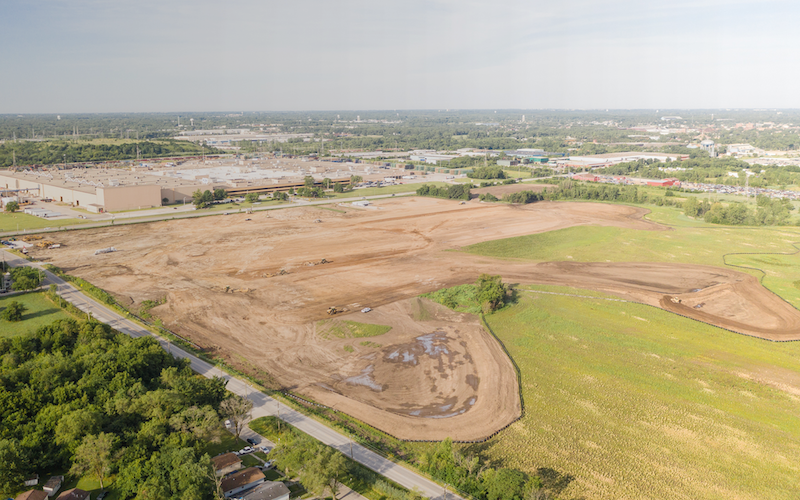 Aerial View Shot of XPO Logistics Project Site